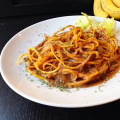 Butternut squash spaghetti med pære sauce