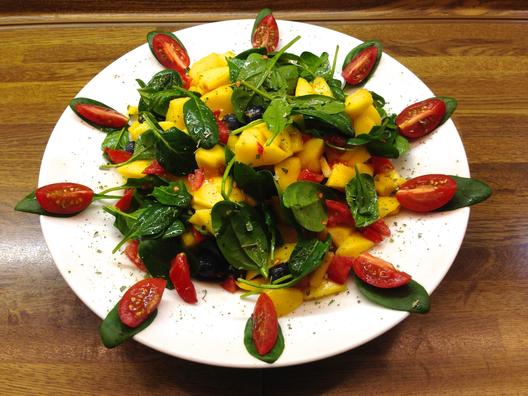 Mango - blåbær - spinat - salat