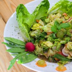 Æble - grape - salat med basilikum