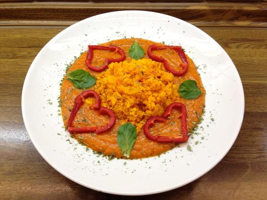 Pumpkin - "ris" med mango - peberfrugter - creme