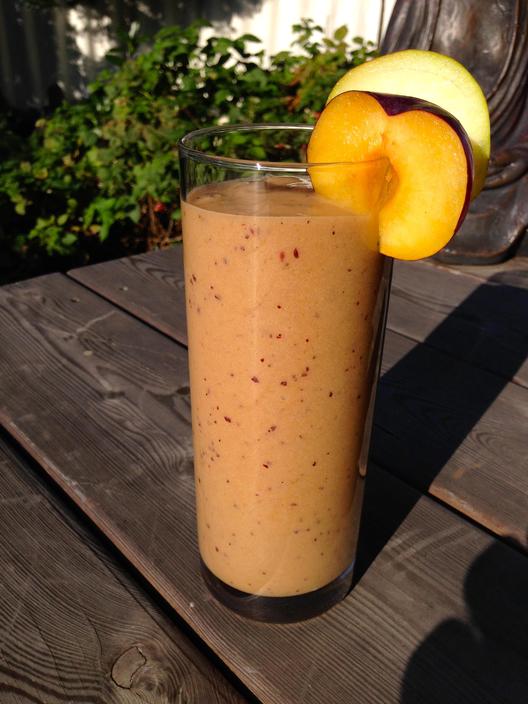 Blomme - pære - banan smoothie