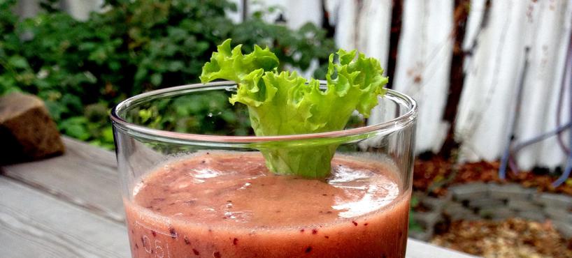 <a href='/Raa-mad-retter/Blomme-banan-smoothie'>Blomme banan smoothie</a><span>Jeg havde en vidunderlig post workout-smoothie lavet af tolv store blommer og 15 små bananer. :) Sammen med det havde jeg et stort hoved af salat.
</span>