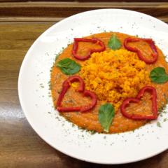 Pumpkin - "ris" med mango - peberfrugter - creme